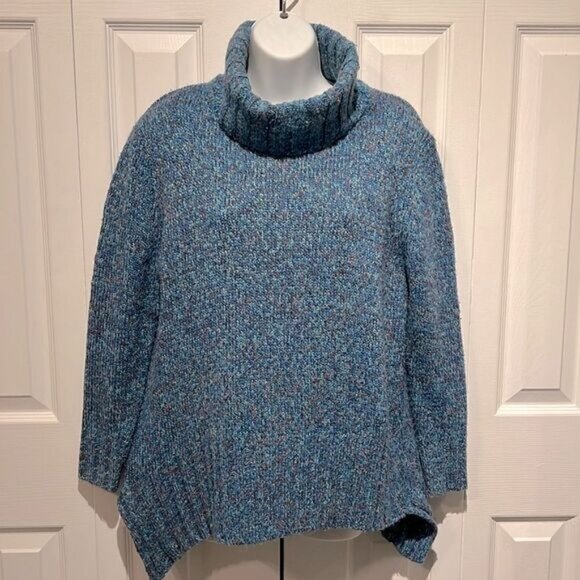 Tabi Blue Turtleneck Asymmetrical Sweater Size S - Picture 1 of 6